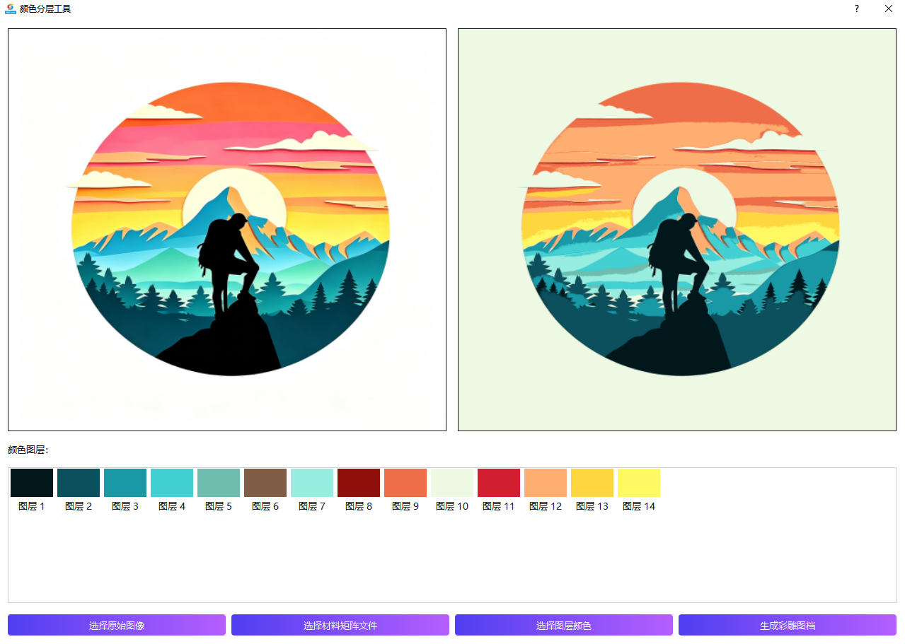 分层前后对比